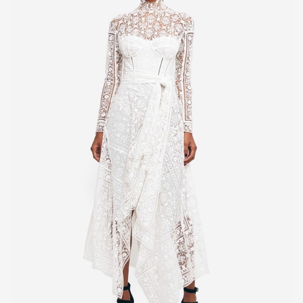 Jonathan Simkhai Embroidered Lace Bustier Dress